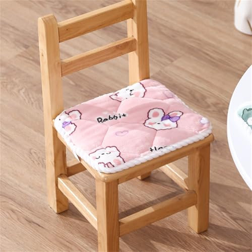 champracer Runde Stuhlkissen Sitzkissen Kinder Sitzkissen Stuhl Sitzpolster, Weiche Bequeme rutschfeste Stuhlkissen mit Bändern, für Outdoor & Indoor Gartenstuhl (Hase,25x25 cm)