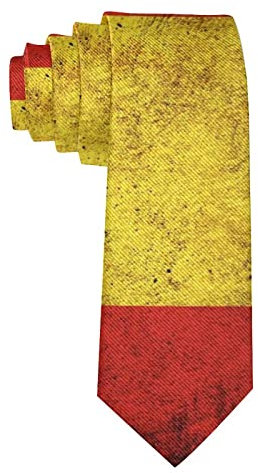 zerosevenee Corbata formal ajustada para hombre, corbatas de color sólido para bodas de negocios, Bandera de España vintage, Taille unique