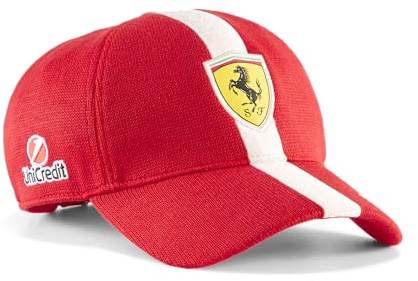 PUMA Scuderia Ferrari F1 2025 China Kappe - Rot - Einheitsgröße | Scudetto Ferrari Logo-Abzeichen auf der Vorderseite, Team-Partnerlogos an der Seite