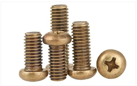 HWWW GB818 Round Head Screws Brass Copper M2 M2.5 M3 M4 M5 M6 Screws Pan Head Screws Copper PM Screws(M4X8 120pcs)