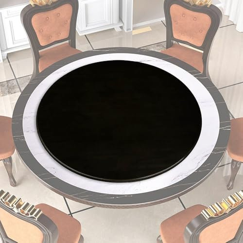 BGBZHMMEE Mesa Redonda De Vidrio Templado, Plato Giratorio Lazy Susan Ø 50 60 70 80 90 100 Cm Plato Giratorio para Mesa De Comedor, Bandeja Giratoria para Servir De Mesa(Black,36inch(90cm))