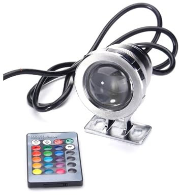 ZKLGS Projecteur LED extérieur, 10W 20W RGB LED Projecteur Fontaine sous-Marine Piscine Étang Aquarium Projecteur Ampoule Lampe Jardin Extérieur pour Portes de Garage de Jardin(Silver,20w)