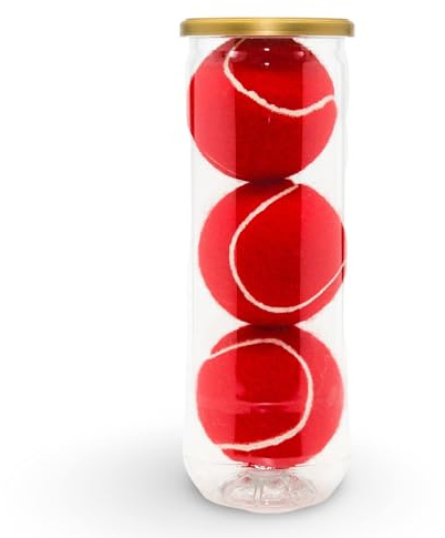 Price's 3 farbige Padelbälle in einer Tube (rot)