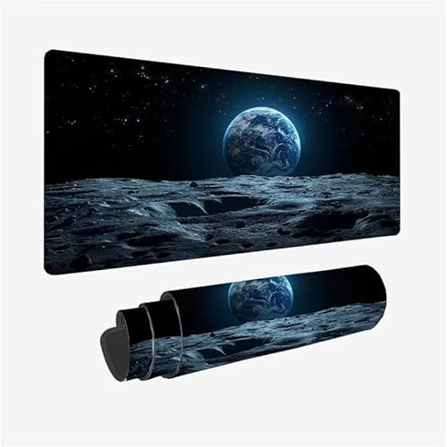 Gaming Mauspad XXL 600x400x3mm Schwarz Mauspad WassXerdicht Anti-Rutsch, Schreibtischunterlage Large Size Mäßige Oberflächenreibung, Verbessert Präzision und Geschwindigkeit Mousepad Universum Y2-179