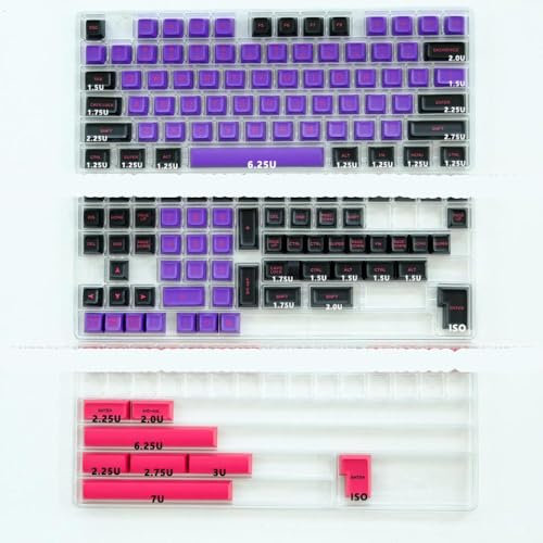 QPSJXN KBDiy SA Profile Keycap Set PBT Double Shot ISO Enter 7U Spacebar Compatible With Custom Mechanical Keyboard Kits(Gengar)