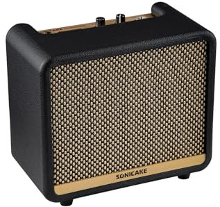 SONICAKE Amplificador de guitarra multiefecto digital dual modo amplificador de ejercicio 10 W BT con 100 presets 99 batería APP OTG AMPCUBE QAM-20