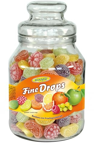 2erPack Bonbons mit Früchtemixgeschmack Bunte Hartkaramellen mit Fruchtgeschmack im wiederverwendbaren Glas I 2 x 966g