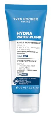 Yves Rocher Hydra Water-Plump - Aufpolsternde Nachtmaske - 75 ml | Feuchtigkeitsmaske für die Nacht - Edulis, Hyaluronsäure & Squalan - Stärkt die Feuchtigkeitsbarriere