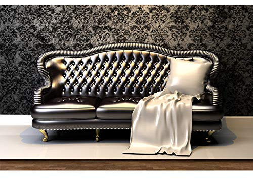 Papier peint en vinyle et papier pour canapé en cuir noir | Plusieurs dimensions | salons 100x70cm Vinyle