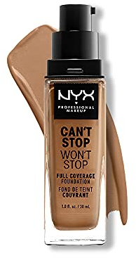NYX Professional Makeup Can't Stop Won't Stop Full Coverage Foundation, Langanhaltend, Wasserfest, Vegane Formel, Mattierter Teint, Farbton: Neutral tan