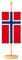 Vispronet® Tischbanner Norwegen Nationalfahne Set ✓ Fahne & Ständer ✓ Kordel-Rand