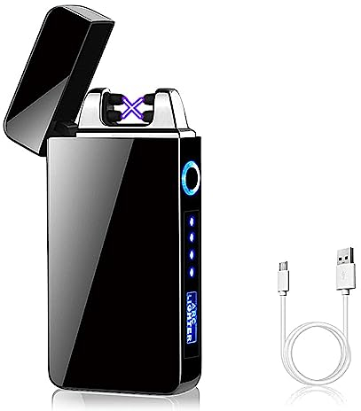 KIPIDA Accendino Elettrico, Arco Accendino, USB Accendino Elettronico Touchscreen Antivento Senza Fiamma Accendino Ricaricabile Accendino, Compleanno Regali Uomini Festa Del Papà, Lui/Lei