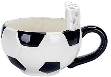 Doinbtoy Taza de Dibujos Animados Creativa - Café y Leche de Cerámica, Desayuno, Fútbol 401-500ml