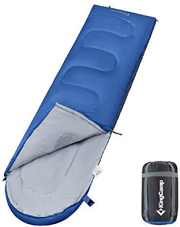 KingCamp Oasis 250 Kinder Decken Schlafsack Sommer Camping 1,40 m Lang & Breit Royal Blue - Zipper L