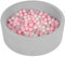 Selonis Blanda Piscina De Espuma 90X30cm/200 Bolas para Bebé Niño Redonda, Gris Clr:Rosa Clr,Perla,Transparente