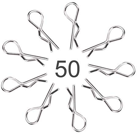 R Body Clip, Stainless Steel R Type Pin Body Shell Pins RC Clip Pin R Type Pin RC Shell Pin Suitable for 1/10 1/12 1/16 Scale RC Car Shell, Tail Wing, Battery Holder