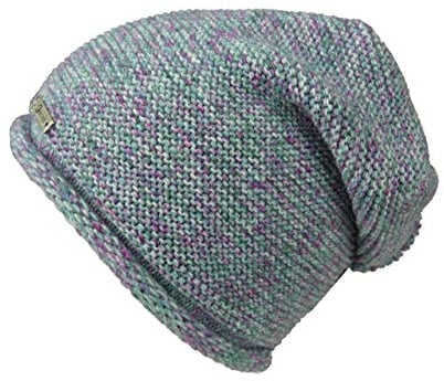 ACHTI I Damen Mütze I Longbeanie I Rund-strick ohne Bommel I leicht gefüttert I lange Passform I Beanie Damenmütze I moderne Farben (blau lila meliert)