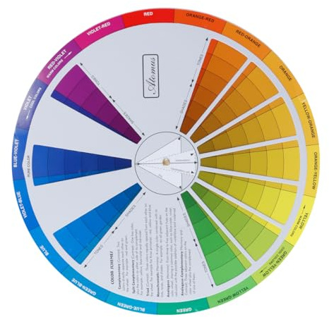 Namvo 9,0 Zoll Color Guide Wheel Farbmischrad Farbmischung Farbrad Farbscheibe Farbkreis Drehscheibe Farbmischscheibe Farbmischtabelle Farbräder für Makeup, Malen, Design