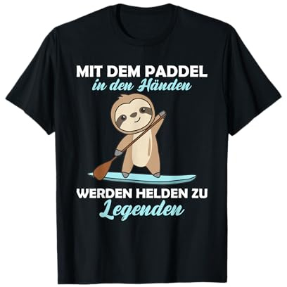 Stand Up Paddeln mit Faultier lustiges Tier paddling surfing T-Shirt