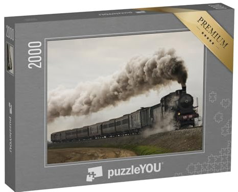 puzzleYOU: Puzzle 2000 Teile „Alter schwarzer Dampfzug“ – aus der Puzzle-Kollektion Eisenbahn