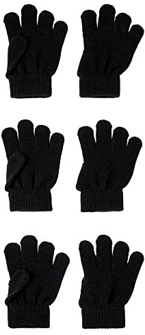 NAME IT Unisex Nknmagic Gloves 3p Noos Handschuhe, Black/Pack:3 PACK WITH ALL BLACK, 8 EU