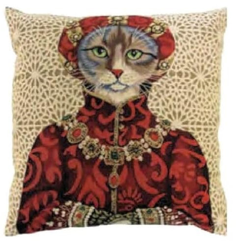 Gwenys Haus Gobelin Kissen Katze Mittelalter