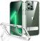 JETech Kickstand Case for iPhone 13 Pro Max, 6.7-Inch, Support Wireless Charging, Slim Shockproof Bumper Phone Cover, 3-Way Metal Stand (Clear)