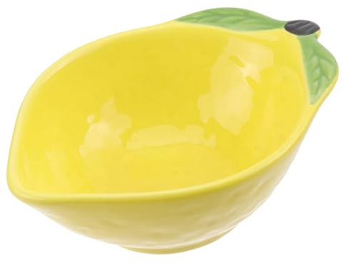 Operitacx Ceramic Sauce Dipping Bowls, Small Snack Serving Dishes, Decorative Dessert Plates for Fruit Condiments Ketchup BBQ Sushi Seasoning Appetizer Tapas,Lemon Shaped