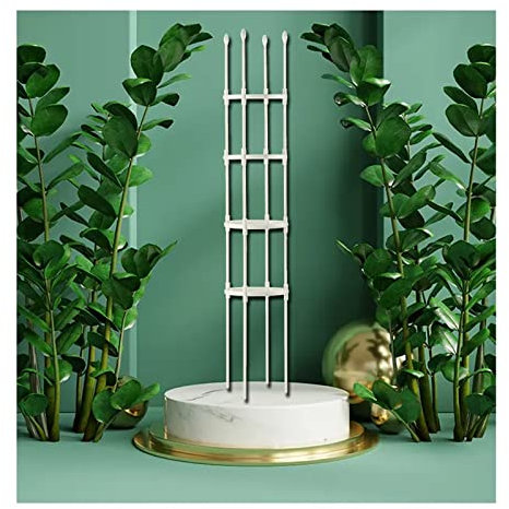 Freistehende Ranksäule,Rankobelisk,Gartengitter, Turmobelisk Für Kletterpflanzen, Schmiedeeisen-Metallgitter, Blumenstütze Für Kletterreben, Rosen Und Pflanzen,Weiß,170*29cm/66.92*11.41in