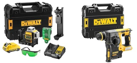 Dewalt 3 x 360° Akku-Multilinien-Laser grün DCE089D1G & SDS-plus XR Akku-Kombihammer/Schlagbohrmaschine DCH273NT