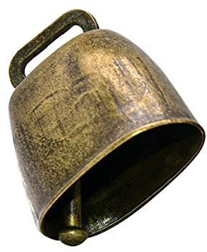 SM SunniMix Weidenglocke im Vintage-Stil, die laut ruft, kleine Verzierung, laute Glocken, Premium-Kuhglocke aus Metall, Kuhglocken für Hund, Vieh, Kuh, Bronzefarbe
