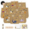 30 Stücke Eid Mubarak Geschenktüten, Ramadan Kalender zum Befüllen Bedruckte Kraftpapiertüten, DIY Ramadan Candy Tasche für Islamischen Muslim Eid Party mit 36 Clips, Aufkleber, 2mm * 10m Schnur (B)