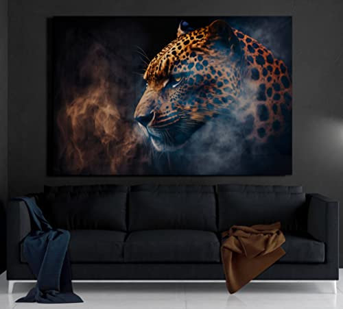 Premium Wandbild aus Acrylglas oder Aluminiumverbund - KEIN LEINWANDBILD - modern Wandbilder XXL Wanddekoration Design Wand Bild Abstrakt (Leopard 03, Acrylglas 110x75cm)