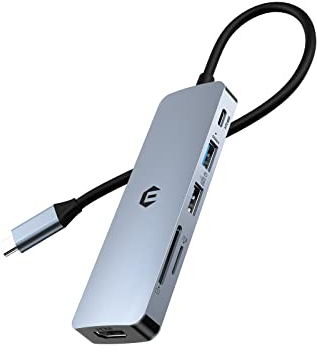 Hub USB C, AYCLIF Adaptateur USB C 6 en 1 pour MacBook Air/Pro, Station d'accueil Double Affichage 4K HDMI (USB A 3.0, 100w PD, SD/TF Slot) Type C pour iMac, iPad Pro, Dell, HP, Surface, XPS