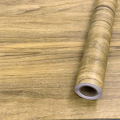 Fantasnight Sticky Back Plastic Brown Wood Oak Effect Self Adhesive Vinyl Peel and Stick Wallpaper 30 X 200cm Waterproof Vinyl Film Decorative Furniture Stickers for Wardrobe Wall Countertop DIY