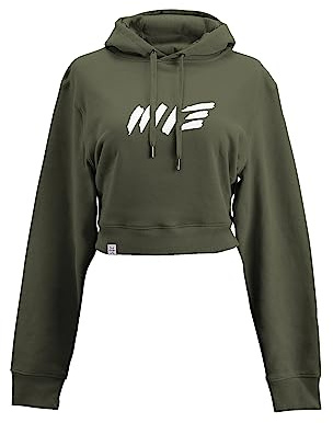 Manufaktur13 Oversize Crop Hoodie - Kapuzenpullover, Cropped Sweatshirt, Crop-Top Pullover für Damen/Frauen, Kordeln aus Metall, Bolero