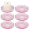 Portavelas de cristal redondo para velas, bandeja pequeña para centro de mesa, juego de 6, color rosa