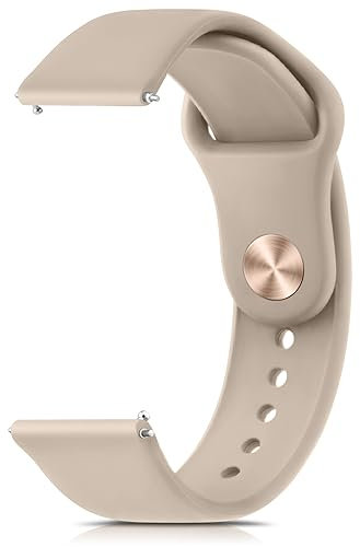 Amzpas 20mm 22mm Armband, Silikonarmband, Schnellverschluss Uhrenarmband, Weiches Silikon Sport Ersatzarmband für Damen Herren, Milchtee Farbe 22mm