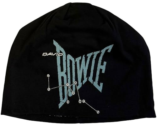 David Bowie Unisex Erwachsene Let´s Dance Beanie, Schwarz/Blau, Einheitsgröße