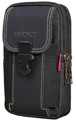 FDEETY Handy Gürteltasche Taktische Hüfttaschen Outdoor Handytasche Utility EDC Tasche für Camping Wandern Radfahren Klettern und Reisen (Senkrecht-Schwarz)