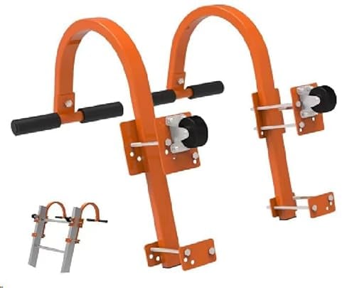 Yoving Set di 2 ganci per scale con ruote fisse e impugnatura in gomma a T per evitare danni al tetto, stabilizzatore per tetto, da utilizzare con prolunghe