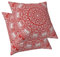 ggaimwf Marokkanische Kissenbezüge 50x50cm Rot Ethnische Boho-Kissen Indischer Stil Abstrakt Mandala Arabeske Meditation Hippie Modern Kissenhülle werfen für Sofa Wohnzimmer Bett Kissenbezug 2er-Set