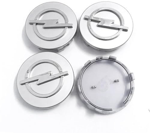 4 Stück Nabendeckel Radnabenkappen für Opel 60MM,Felgendeckel Autonaben Kratzfest und Wasserdicht Radnaben Auto Zubehör,Silver