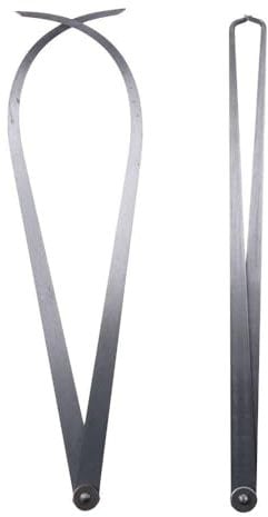 Fudeshe 2 Pcs 350mm Long Firm Joint Metal Inside Outside Caliper, Digital Calipers, Good Toughness, Silver