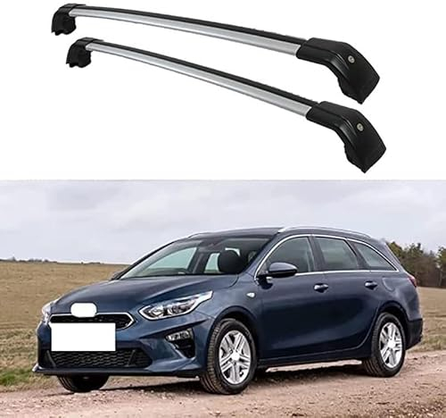HHYHUJYG Dachträger, Für Kia Ceed Sportswagon SW Estate 2012 2013 2014 2015 2016 2017 2018 2019 2020 2021 2022,RelingträGer,offene Dachrelings mit,Dachträger Querstange,Lastenträger,Fracht Dachträger