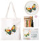 Homewit Canvas Tote Bag Erwachsene, Stickset für Anfänger Tasche DIY Handgemachte Kreuzstich Set mit Stickerei Tasche Weiß Schmetterlings Taschen, Stickrahmen, Farbfäden, Anleitungen und Werkzeug