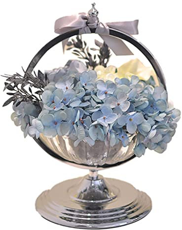 CYYHGD Künstliche Blumen Legierung Vase mit künstlichen Rosen Blumenstrauß Seidenblumen Rose für Zuhause Braut Hochzeit Party Festival Dekor Gefälschte Blumen für Dekor