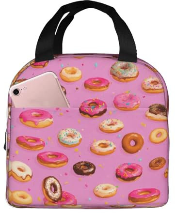 GFXEDSAH Isolierte Lunchtasche mit Donut-Druck, Lunchbox, mit Oxford-Tuch, Mehrzweck-Tasche für Arbeit und Outdoor-Aktivitäten