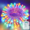 LED Lichterkette Innen Außen, 5M & 50LEDs Batterie Weihnachtsbaum Lichterkette, 8 Modi IP44 Wasserdicht Fairy Lights mit Timer, für weihnachten, Innen, Außen, Garten, Party, Hochzeit - RGB