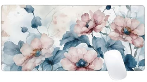 Blanc Tapis de Souris XXL 1500x800, Tapis de Souris Rose, Tapis Souris pour Clavier et Bureau, Étendu Tapis de Souris Gamer, Lavable Surface, Base Antidérapante, Améliorer Précision et Vitesse Z2-196